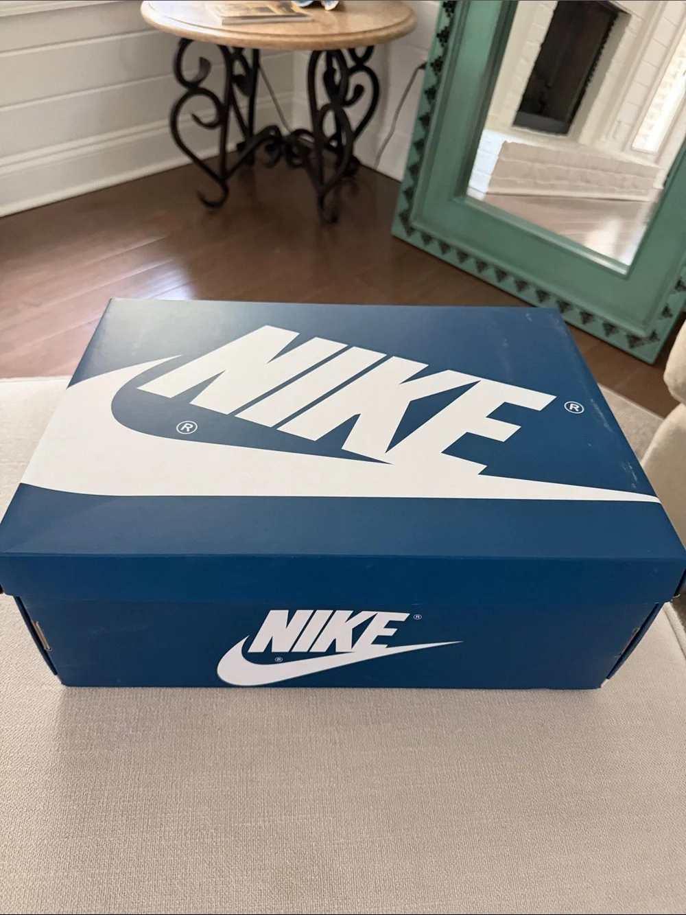 Nike Air Jordan 1 High White and Blue Men's Sneakers